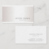 Carte De Visite Le sembler argenté chic moderne lissent le salon (Devant / Derrière)