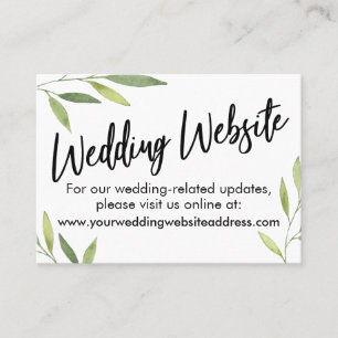 Carte De Visite Le site Web du Mariage de la culture verte, Enregi