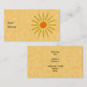 Carte De Visite Le soleil d'été. Couleurs jaunes chaudes (Devant / Derrière)