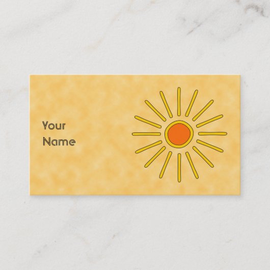Carte De Visite Le soleil d'été. Couleurs jaunes chaudes (Devant)