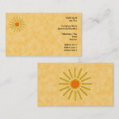 Carte De Visite Le soleil d'été. Couleurs jaunes chaudes (Devant / Derrière)