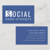Carte De Visite Le stratège des médias sociaux de Facebook Blue -  (Devant / Derrière)