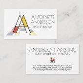 Carte De Visite Le style néoplasticisme art monogramme. Lettre A (Devant / Derrière)