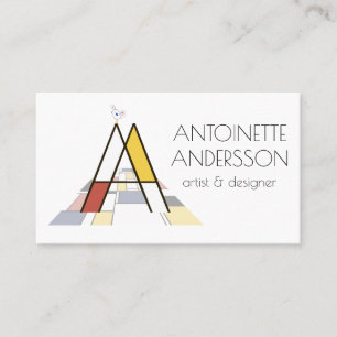 Carte De Visite Le style néoplasticisme art monogramme. Lettre A