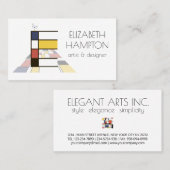 Carte De Visite Le style néoplasticisme art monogramme. Lettre E (Devant / Derrière)