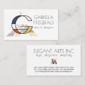 Carte De Visite Le style néoplasticisme art monogramme. Lettre G (Devant / Derrière)