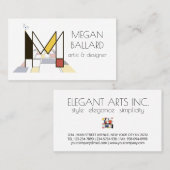 Carte De Visite Le style néoplasticisme art monogramme. Lettre M (Devant / Derrière)