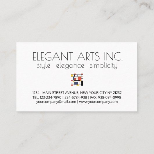 Carte De Visite Le style néoplasticisme art monogramme. Lettre U (Dos)