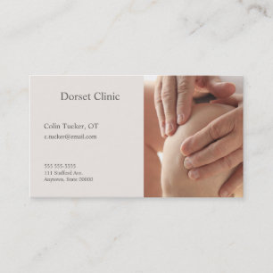 Carte De Visite Le supérieur a les mains sur son genou douloureux