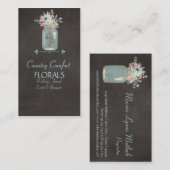 Carte De Visite Le tableau fleurit floral moderne rustique de pot (Devant / Derrière)