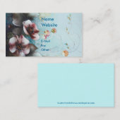 Carte De Visite Le textile conçoit les fleurs roses (Devant / Derrière)