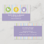 Carte De Visite Le trio d'icône de bébé barre le lilas (Devant / Derrière)