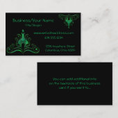 Carte De Visite Le vert a mis en rouleau l'obscurité/imaginaire : (Devant / Derrière)