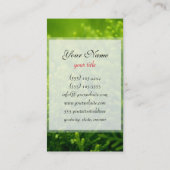 Carte De Visite Le vert laisse l'arrière - plan (Dos)