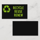 Carte De Visite Le vert réutilisent le modèle (Devant / Derrière)