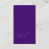 Carte De Visite Le violet royal, l'élégance et la modernité (Dos)