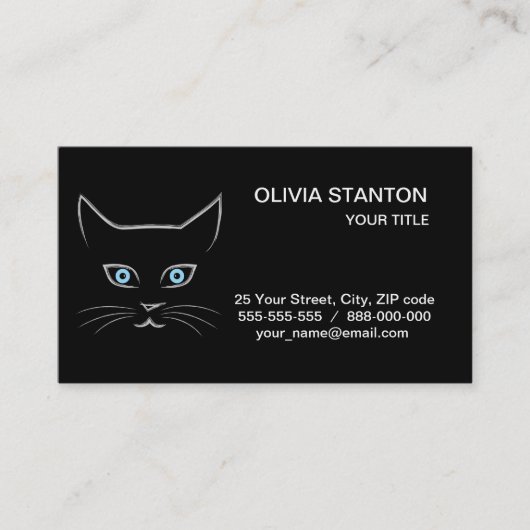 Carte De Visite Le visage de Chat (Devant)