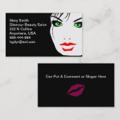 Carte De Visite Le visage de la femme aux yeux verts (Devant / Derrière)