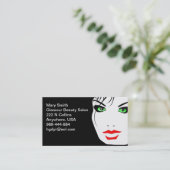 Carte De Visite Le visage de la femme aux yeux verts (Debout devant)