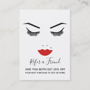 Carte De Visite Le visage de maquillage de beauté fouette le salon