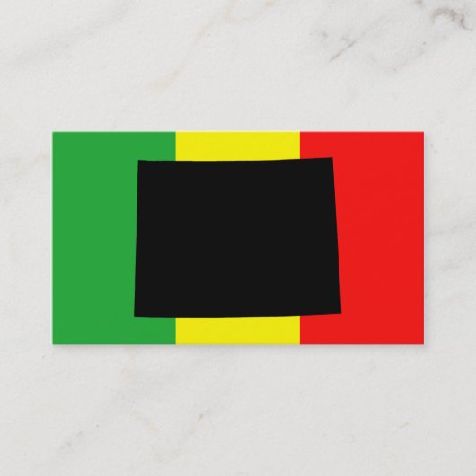 Carte De Visite Le Wyoming avec les couleurs de Rasta (Devant)