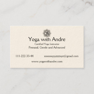 Carte De Visite Le yoga carde OM
