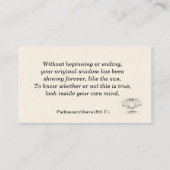 Carte De Visite Le yoga carde OM (Dos)