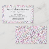 Carte De Visite Le yoga pourpre élégant place le motif de nuage de (Devant / Derrière)