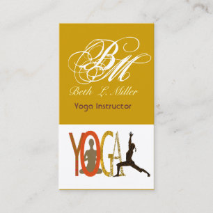Carte De Visite Le yogi décoré d'un monogramme de yoga a adapté la
