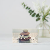 Carte De Visite Le zen lapide le thérapeute de massage (Debout devant)