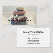 Carte De Visite Le zen lapide le thérapeute de massage (Devant / Derrière)