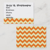 Carte De Visite Le zigzag crème orange de Chevron d'agrume barre (Devant / Derrière)