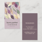 Carte De Visite Leaf Art Dry Nature Yoga Méditation Massage (Devant / Derrière)