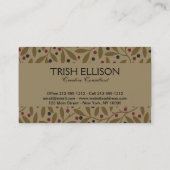 Carte De Visite Leaf Berry Classique Colorful Art Motif (Dos)