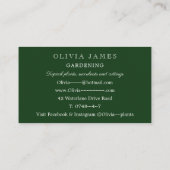Carte De Visite Leaf Greenery Gardening Houseplant Horticulture (Dos)