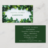 Carte De Visite Leaf Greenery Gardening Houseplant Horticulture (Devant / Derrière)