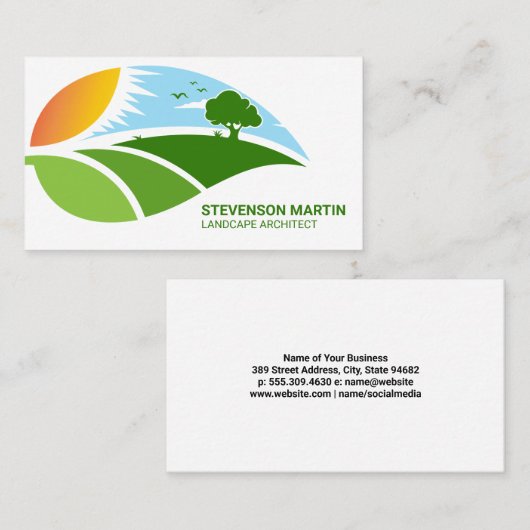Carte De Visite Leaf Landscape Graphics | Gardener (Devant / Derrière)