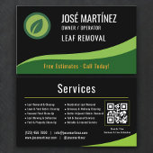 Carte De Visite Leaf Removal QR Code