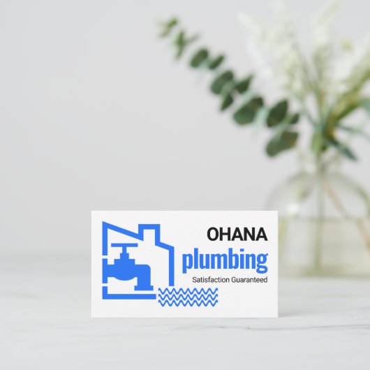 Carte De Visite Leaking Blue Faucet Building Home Frame (Debout devant)