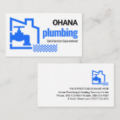 Carte De Visite Leaking Blue Faucet Building Home Frame (Devant / Derrière)