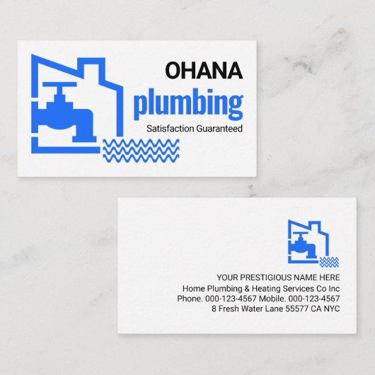 Carte De Visite Leaking Blue Faucet Building Home Frame (Devant / Derrière)