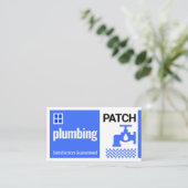 Carte De Visite Leaking Blue Faucet Home Building Blocks (Debout devant)