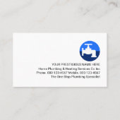 Carte De Visite Leaking Blue Faucet Under Building (Dos)