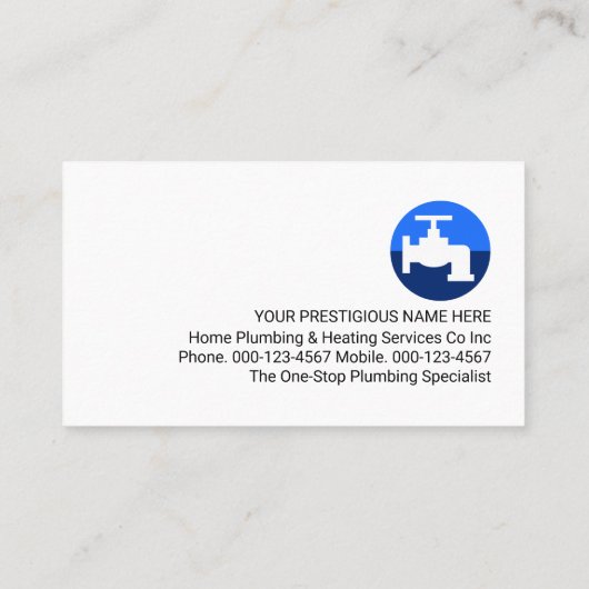 Carte De Visite Leaking Blue Faucet Under Building (Dos)