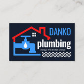 Carte De Visite Leaking Blue Faucet Under Building (Devant)