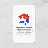 Carte De Visite Leaking Faucet Blue Plumbing Tab Layers (Dos)