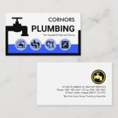 Carte De Visite Leaking Faucet Blue Water Frame (Devant / Derrière)