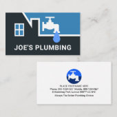 Carte De Visite Leaking Faucet On White Building Frame (Devant / Derrière)