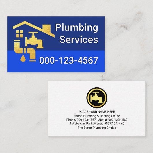 Carte De Visite Leaking Faucet Pipe Under Rooftop (Devant / Derrière)