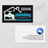 Carte De Visite Leaking Faucet Under Building Plumber (Devant / Derrière)